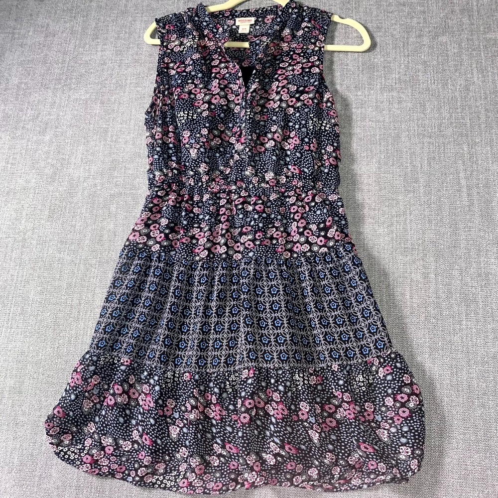 Mossimo Supply Co. A-Line Dress Women's M Multicolor Lined Floral Smocked‎ Waist